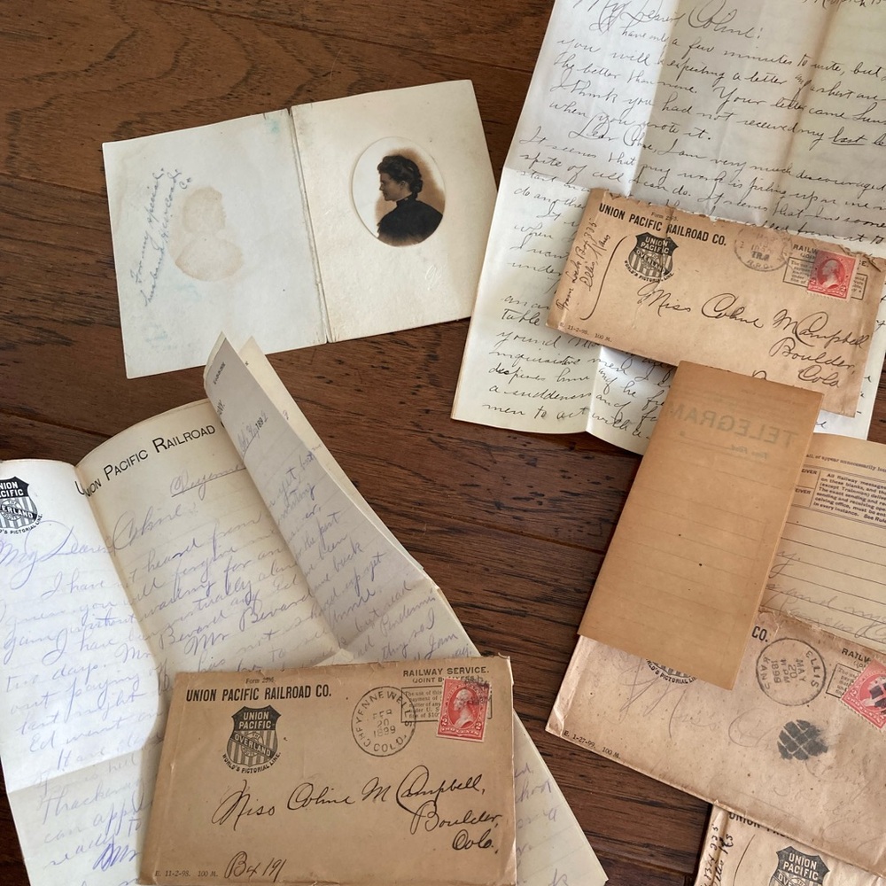 Vintage antique authentic letters, stamps, mail